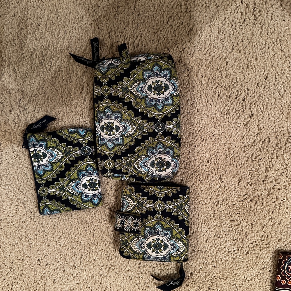 Vera Bradley Black and Green Patterned Wallet